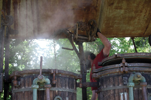 Alambic en fonctionnement